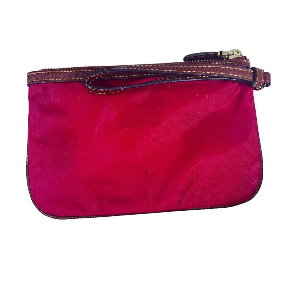 Ralph Lauren Red Makeup Toiletry Cosmetic Small Travel Pouch Bag Leather Strap - Picture 4 of 13